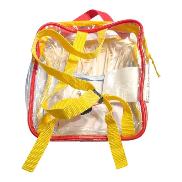 McDonald’s Backpack French Fries Small Clear Plastic Play Food Yellow Red Trim - Picture 6 of 8